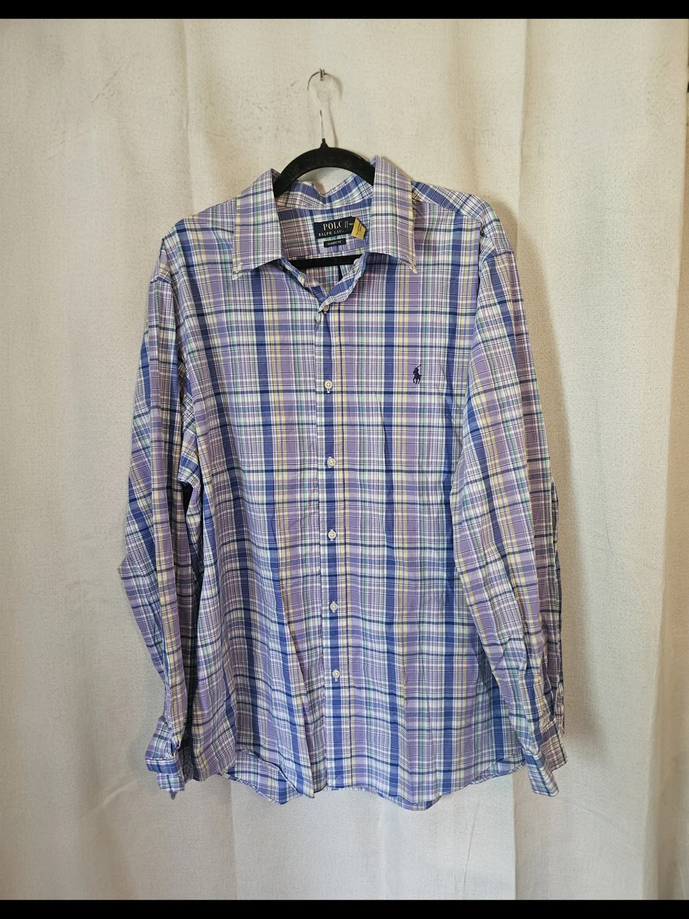 Polo by Ralph Lauren Lavender and Blue Plaid Button-Up Shirt